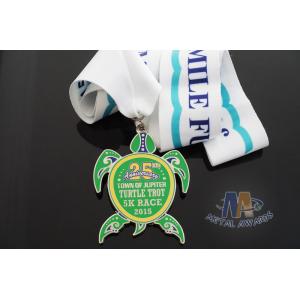 China Sea Turtle Design Custom Imitation Hard Enamel with Sublimated Ribbon on sale