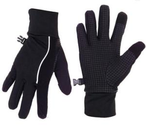 China Black Outdoor Sport Gloves Camping Driving Touch Screen Warm Lining factory