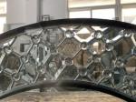 Grey Caming Decorative Front Door Leaded Glass Arched Inserts