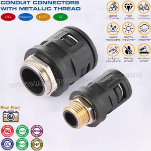 China Nylon 6 Quick Connectors (Joints, Fittings) black RAL9005 c/w Metal Male Thread PG7~PG48 for Corrugated Tubes AD7~AD108 factory