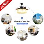 230V Midcentury Design Warm Lighting Ceiling Fan with Hidden Blades and Remote