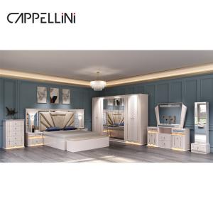 China Modern Design Wood Frame Double King Size Luxury Bed Set Home Classic Luxury Wooden Mdf Full Bedroom Sets Furniture factory
