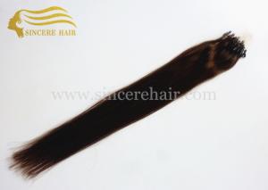 China 50 CM Straight Micro Ring Hair Extensions for sale - 20 Inch 1.0 G Brown Micro Links Loop Hair Extensions For Sale factory