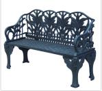 Antique Green Long Cast Iron Table And Chairs / Cast Iron Park Bench