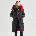 FODARLLOY Women's Winter Down Coats Jacket Red Women's Zipper Slim Hooded Coat