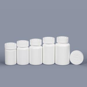 China Child-Proof Cap Round Bottle for Medicine Storage CRC Empty White Plastic Pill Bottles factory