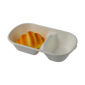 China 9inch Sugarcane Fibre Disposable Microwave Containers 2 Compartment Biodegradable Eco factory