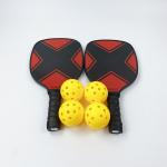 Red PU Custom Pickleball Paddle Wood Pickleball Paddles Outdoors Indoor Sports
