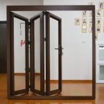Black Aluminum Folding Doors Low E Glass Waterproof Bifold Doors Black Aluminium