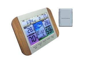 China High quality Colorful Wood Wireless Digital Pressure Gauge Weather Station temperature humidity meter MS6142S factory