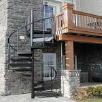 Outdoor Powder Coated Carbon Steel Spiral Staircase Customized Size