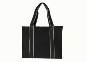 China Black 600D PVC Backing Eco Tote Bag PP Webbing Handles To The Bottom on sale