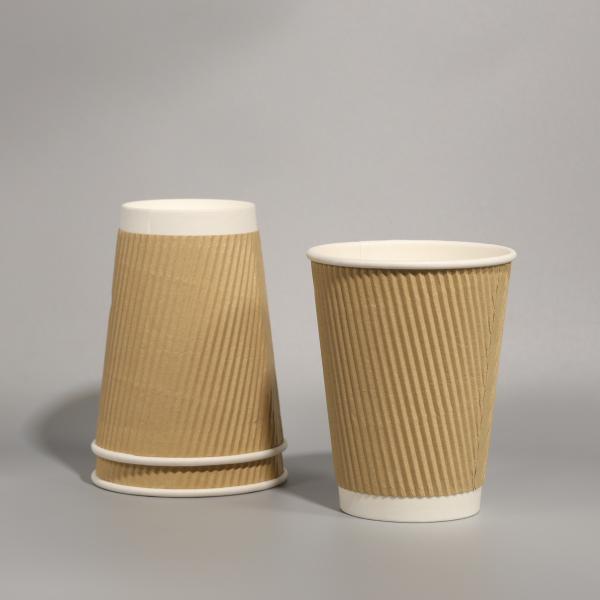 12OZ / 16OZ Disposable Paper Cup With Snap On Lid Custom Printed Paper Coffee