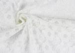 3D Polyester White Embroidered Lace Fabric , Wedding Dress / Wedding Gown Lace