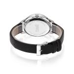 PVD Plated Leather Strap Quartz Watch 3ATM Minimalist Mens Wrist Watch