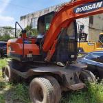 2560 Working Hours Doosan Mini Wheel Digger DX 60W Used 6 Ton Wheel Shovel in