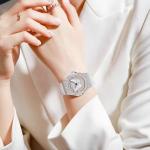 Black Band Quartz Battery Wristwatch featuring Stainless Steel Bezel