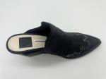 Sparkly Closed Toe Platform Womens Dress Shoes Black Soft Cow Suede Leather