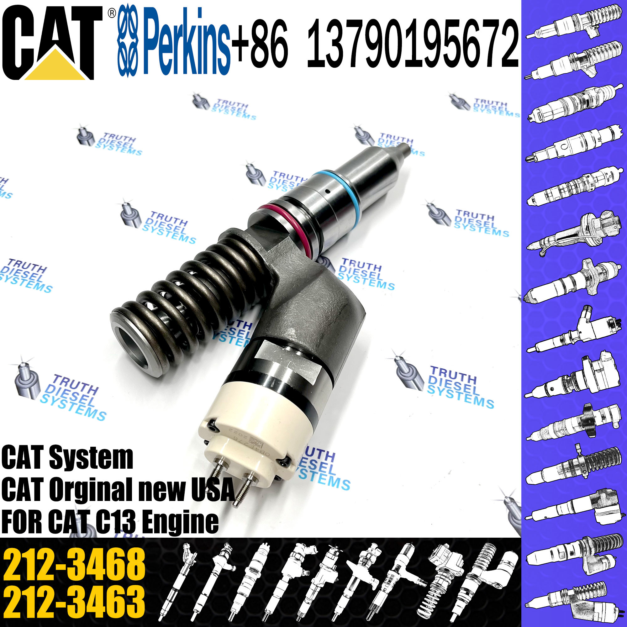 C13 Diesel Fuel Injector 10R-3262 294-3002 249-0705 249-0708 10R-2977 212-3468 332-1419 317-5278 For Excavator