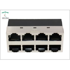 2 * N Multiple RJ45 Sockets Right Angle For Data And Signal Transmissions