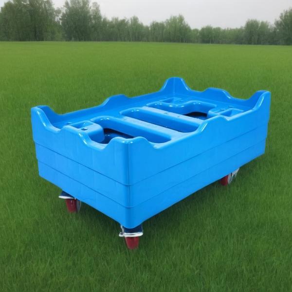 China Lightweight Design Attached Lid Nestable Crate Plastic Platform Dolly factory