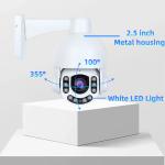 YGHT 5MP 4X Zoom Metal PTZ Outdoor Security Camera Human/Vehicle Detection 60M