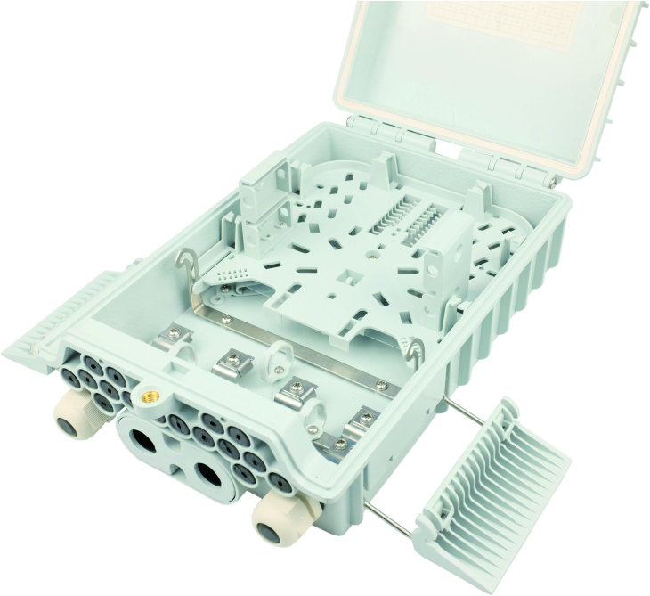 PC ABS Material Fiber Distribution Box for 16 Cores FTTH Access in Wall Pole Mounting