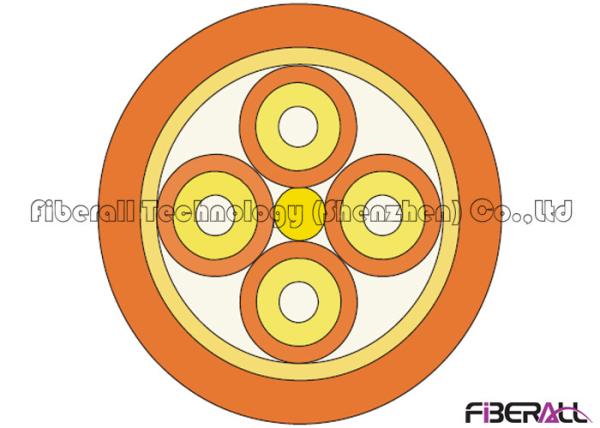 Circular Indoor Fiber Optic Cable 4 Core Fiber Glass Reinforced Plastic Strength