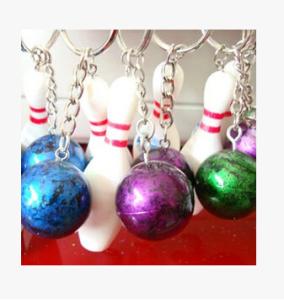 China New creative gift product bowling keychain keyrings wedding gift factory