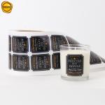 Gold Foil Candle Plastic Sticker Labels Glass Bottle For Fragrance
