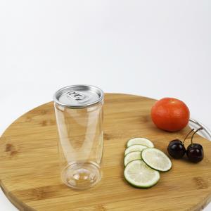 China Cylindrical PLA 0.25L Clear Water Cans With Easy Pull Cover Food Beverage factory