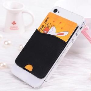 China Eco-friendly silicone smart card wallet 3m sticky,card holder for mobile phone factory