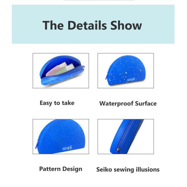 Fan Shaped Soft Waterproof Silicone Makeup Bag Lightweight And Portable Travel Small Item Storage Bag
