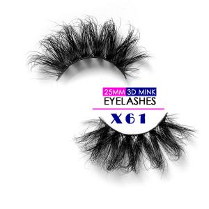 China Private Label 25MM Mink Lashes Cusotmized Logo Comfortable Wearing factory