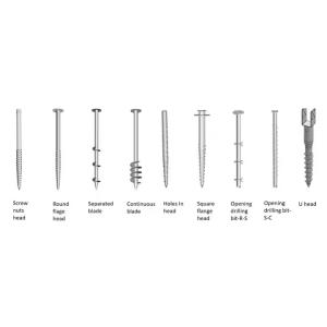 Solar Mounting Ground Anchor Helical Piles For Foundations Screw Pile