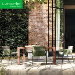 China NO Folded Woven Rope Rattan Chair and Aluminum Outdoor Dining Set for Home or Restaurant factory