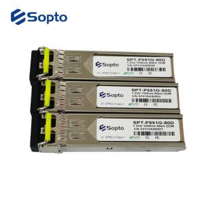 China 80km 1550nm Fiber Optic Transceiver Module Gigabit Ethernet Transceiver factory