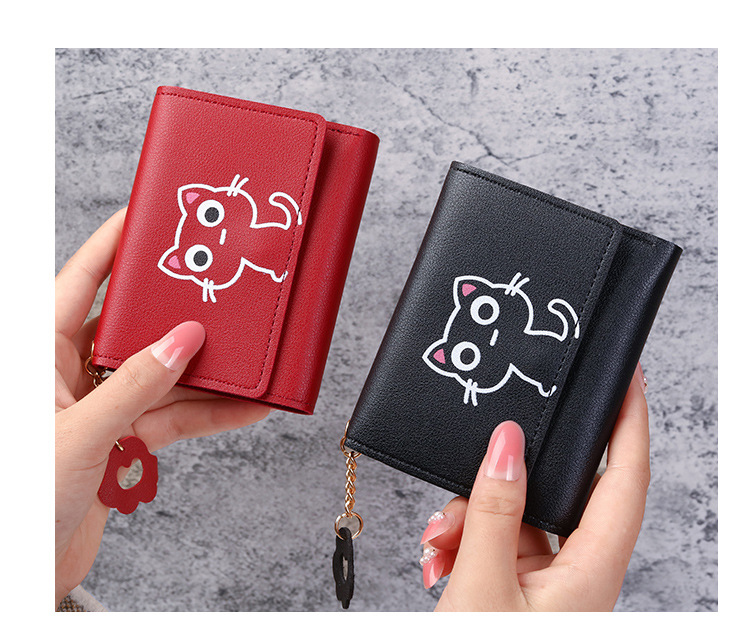 Ladies Wallet Short Creative Fashion Wallet Girls Short Small Mini PU Leather Coin Purse
