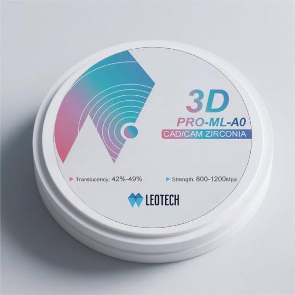 Multilayer Zirconia Disc 800-1200MPa Strength & 5.0-6.5MPa·√m Toughness 16-Color Staining