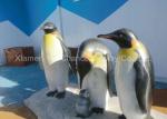 Garden Animal Statues Fiberglass Penguin Sculpture Life - Size Custom Style