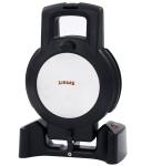 Black Color 1000W Flip Waffle Maker With Stainless Steel Decorative Panel