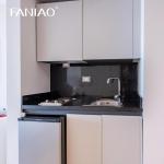Custom Hotel Room Modern Lacquer Small Space Kitchenette Mini Kitchen Cabinet