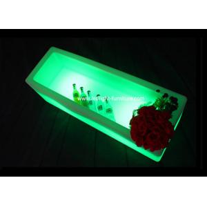 Illuminated Rectangle LED Ice Bucket Sixteen Colors Changing For Wine Display
