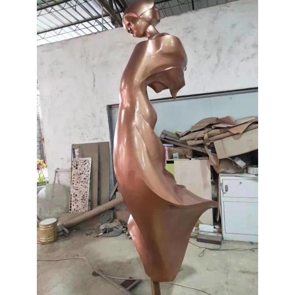 Metallic Copper Decorative Metal Sculptures Pure Handwork Abstract Expressionism