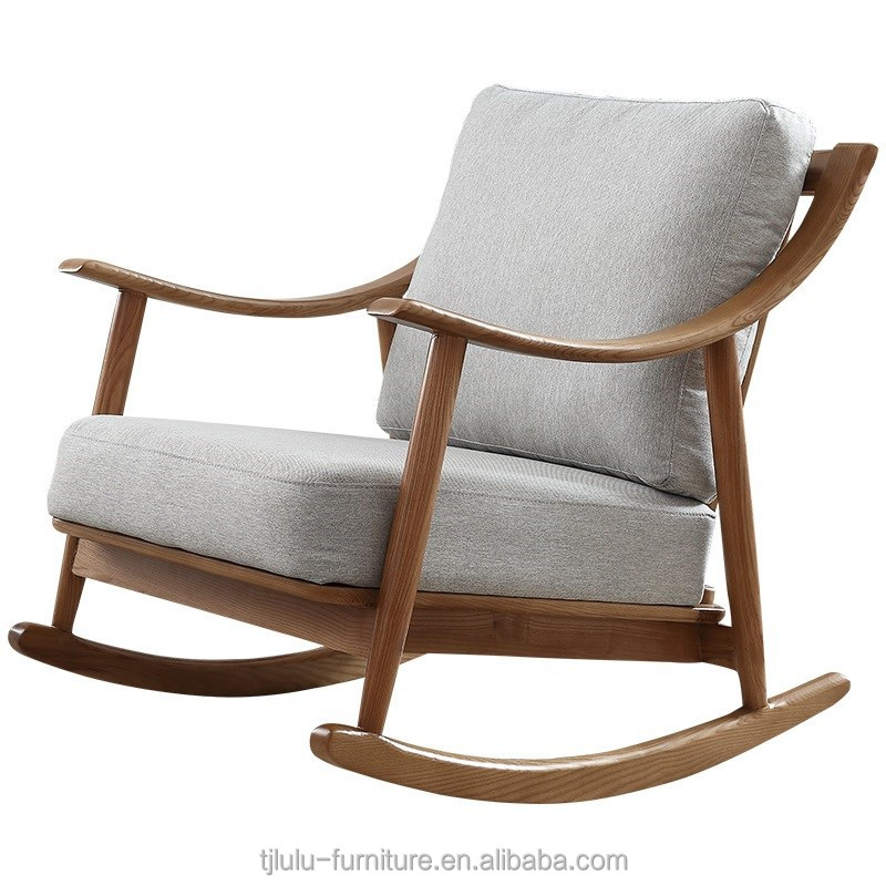 Mail Packing Wooden Furniture Rocking Sofa Chair for Home and Office in North Europe Style Design