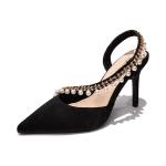 YTH003 Customized Women'S Shoes Autumn New Sexy Word With Satin Rhinestones