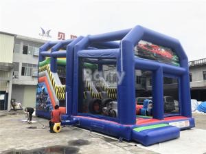 China Outdoor Cartoon Inflatable Bouncy Slide For Kids / Toddler With Shelter Cover factory