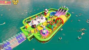 China Large Outdoor Playground Jumping Inflatable Water Castles On Ocean factory