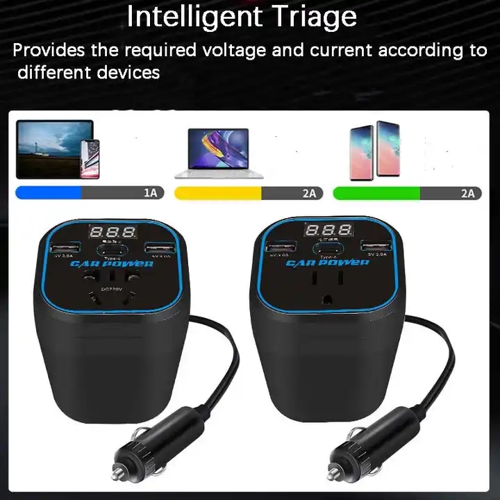 150W Car Inverter Dc 12V To 220V Power Converter Converter Step Down Usb Car Power Inverter Dc 12V To 110V Ac Car Charge