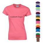 Plain Blank Short Sleeve Round Neck T Shirt Machine Wash for Women